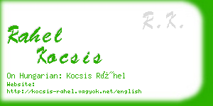 rahel kocsis business card